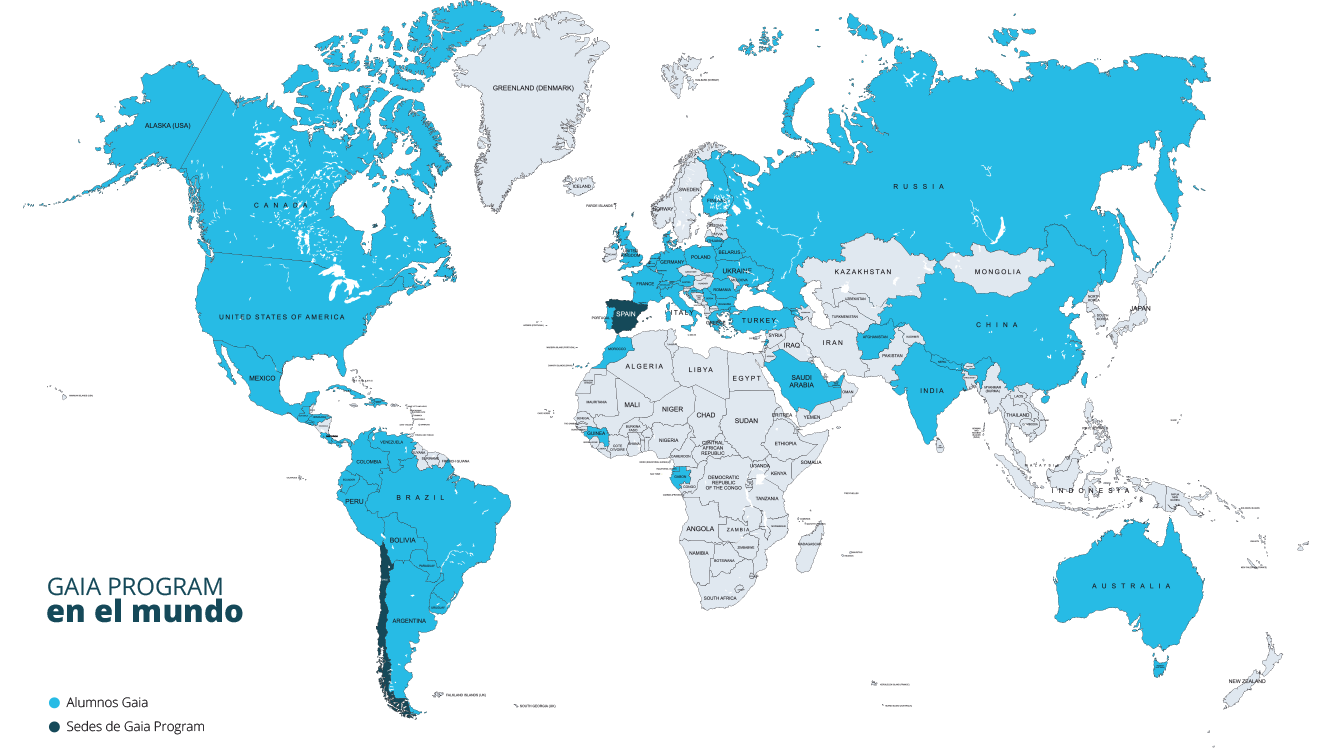 Mapa de países Gaia